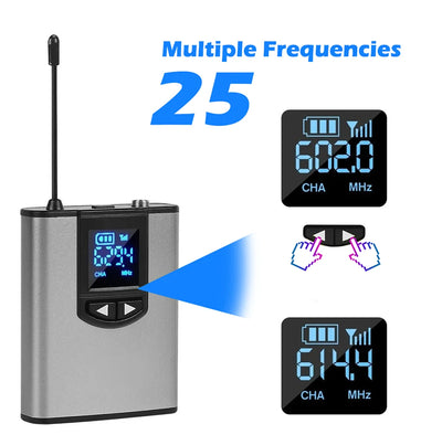 Wireless Microphone Lapel Headset Mini Portable Receiver Transmitter UHF Professional Public Speaking Plug And Play
