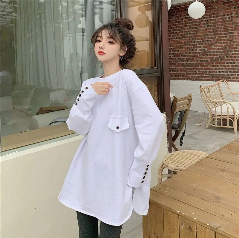 Cotton White Tshirts 2024 Clothes Plain Blue Female Tops Women's T Shirts Loose Funny Spring and Autumn Sale Elegant Youth Tees