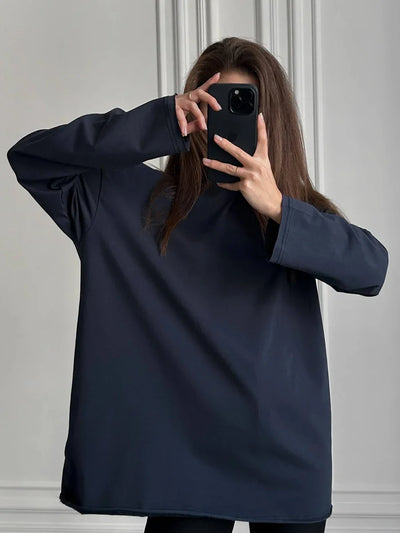 Wolfeel Women Summer 100% Cotton T-shirt Bottoming Spring Basic Fashionable Solid Lady Long Sleeve Loose Tops Shirts