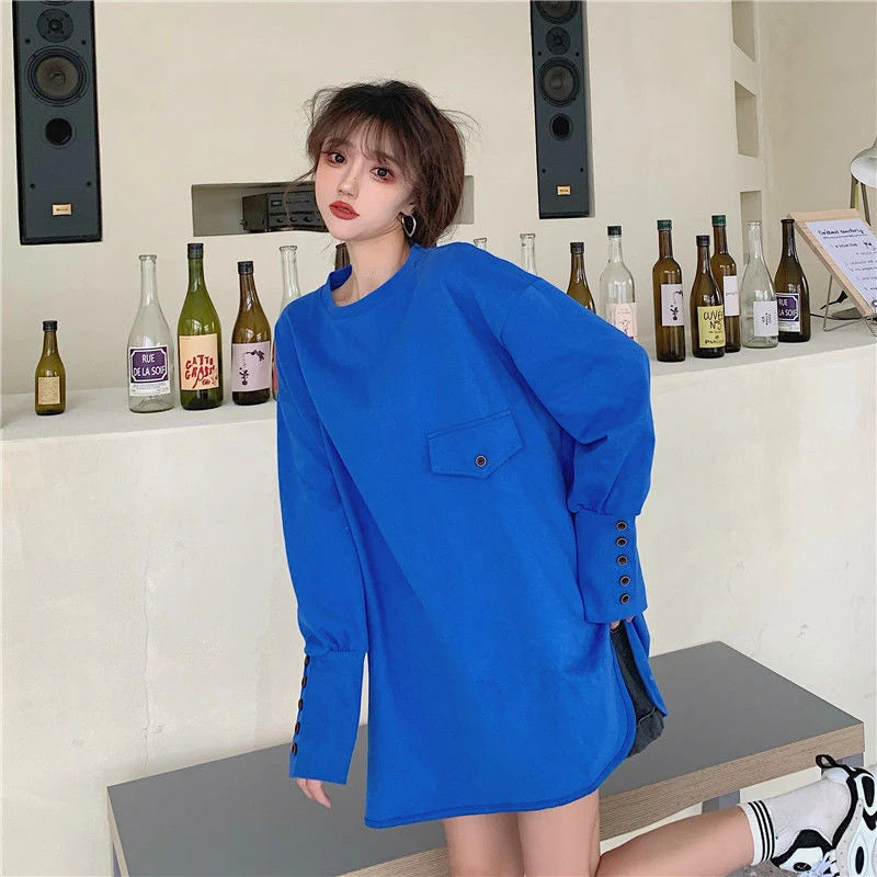 Cotton White Tshirts 2024 Clothes Plain Blue Female Tops Women's T Shirts Loose Funny Spring and Autumn Sale Elegant Youth Tees
