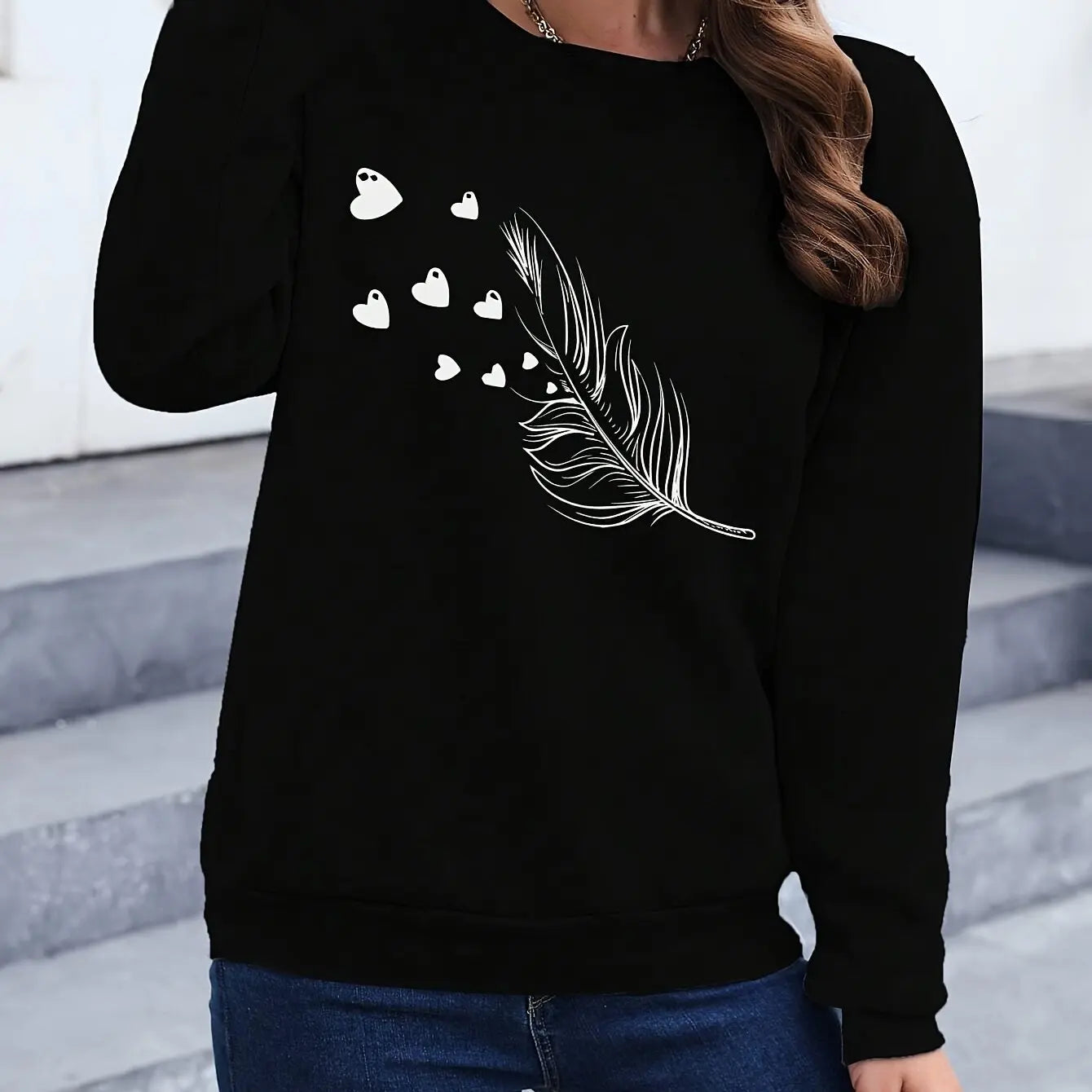 Loose Sweatshirt Casual Long Sleeve Women Autumn and winter  Comfortable Pullover Crewneck Loose Female Clothes