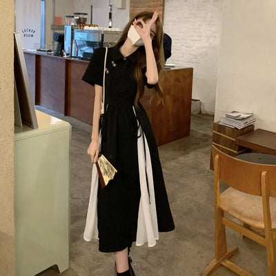 Midi Dresses Women Bandage Design Elegant Temperament Korean Style Lady A-line Trendy Casual Daily Summer Simple New Vestidos