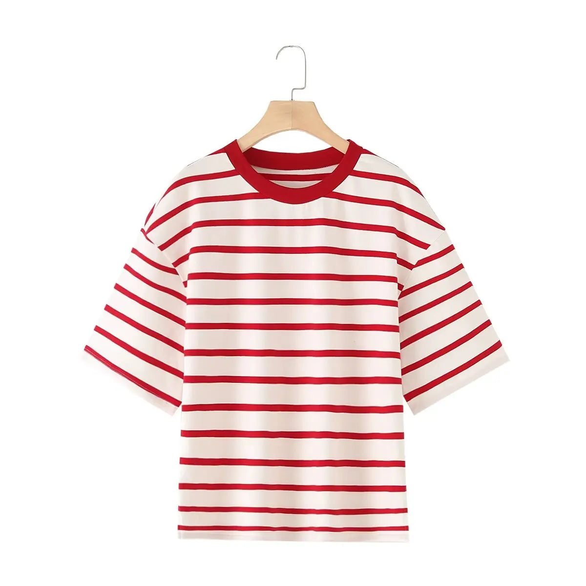 Striped Women's Fashion T-shirts O-neck Short Sleeve Tee Tshirts Blouse Top Cotton Tops for Summer 2024 Harajuku Tshirt