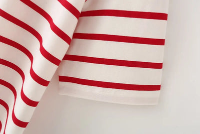 Striped Women's Fashion T-shirts O-neck Short Sleeve Tee Tshirts Blouse Top Cotton Tops for Summer 2024 Harajuku Tshirt