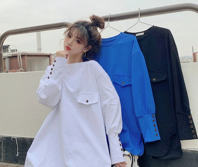 Cotton White Tshirts 2024 Clothes Plain Blue Female Tops Women's T Shirts Loose Funny Spring and Autumn Sale Elegant Youth Tees