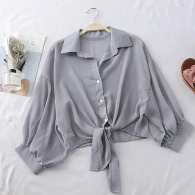 2024 Casual Woman Tops Sun Protection Clothes New Summer Button Up Women Thin Blouse Female Loose Half Sleeve Women's Shirt 9494