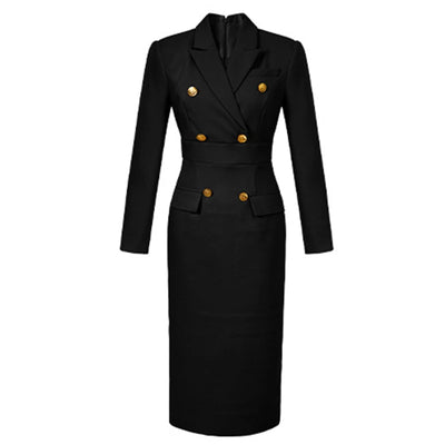 Fashion Ladies Business Formal Occasion Pencil Dresses Women Clothing Elegant Commute Black Slim Dress Mujer Robe Femme Vestidos