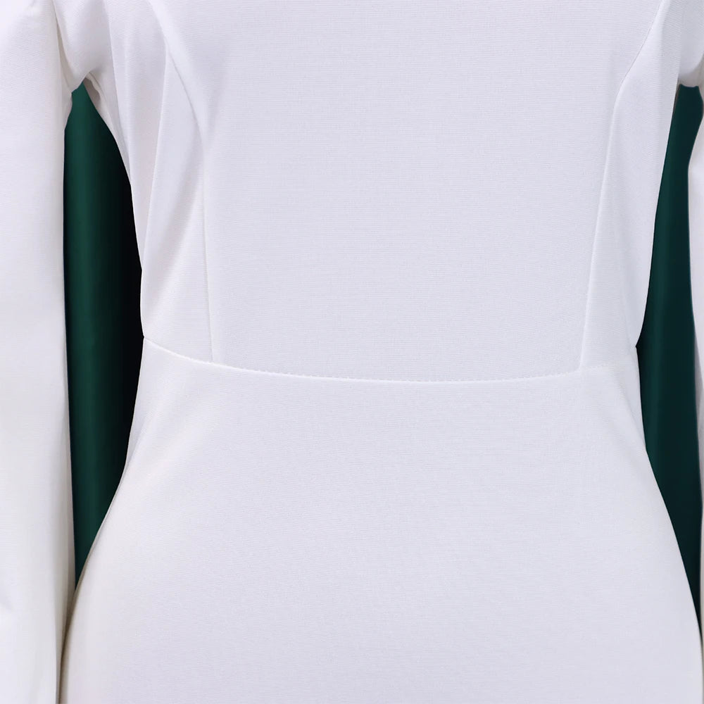 Elegant Office Dress for Women Professional Skew Collar Full Sleeve Sheath Package Hips Mid Calf Formal Business Work Wear Dress