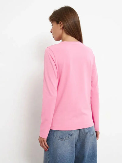 Wolfeel Women's Spring Autumn 100% Cotton T-shirt Bottoming Basic Solid Lady Long Sleeve Loose Tops Shirts Oversized T Shirt
