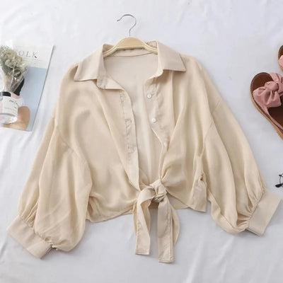 2024 Casual Woman Tops Sun Protection Clothes New Summer Button Up Women Thin Blouse Female Loose Half Sleeve Women's Shirt 9494