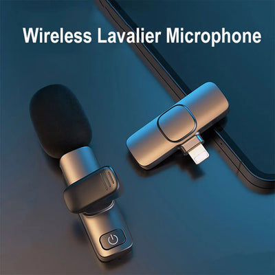 Wireless Lavalier Microphone Portable Audio Video Recording Mini Mic for iPhone Android Live Broadcast Gaming Phone Microphone