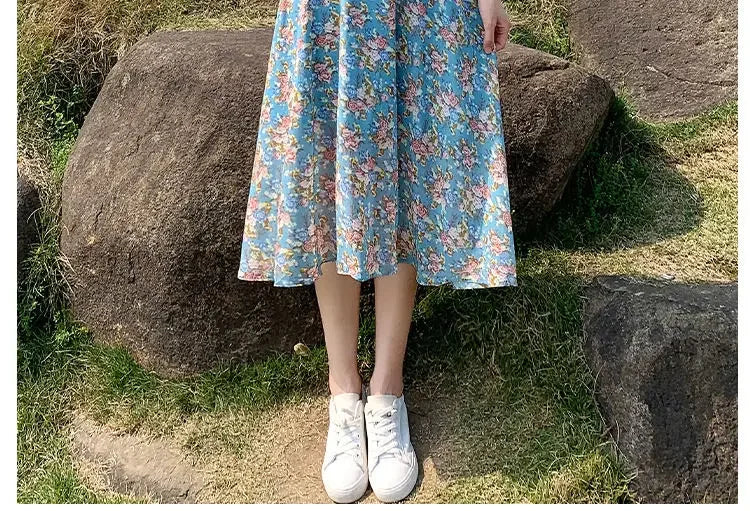 Midi Flower Women's Dress Floral Female Dresses 2024 Clothing New in Features Cotton Chic and Elegant Pretty Cheap Casual Loose