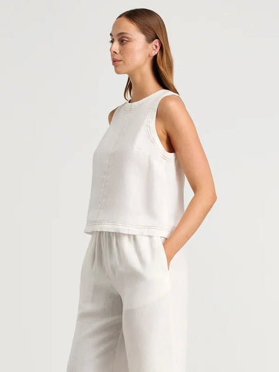 Wolfeel Cotton Linen Vest  Wide Leg Long Pants Set Women's Pants Sleeveless Top Casual Suit 2025 Spring Summer New Pant Sets