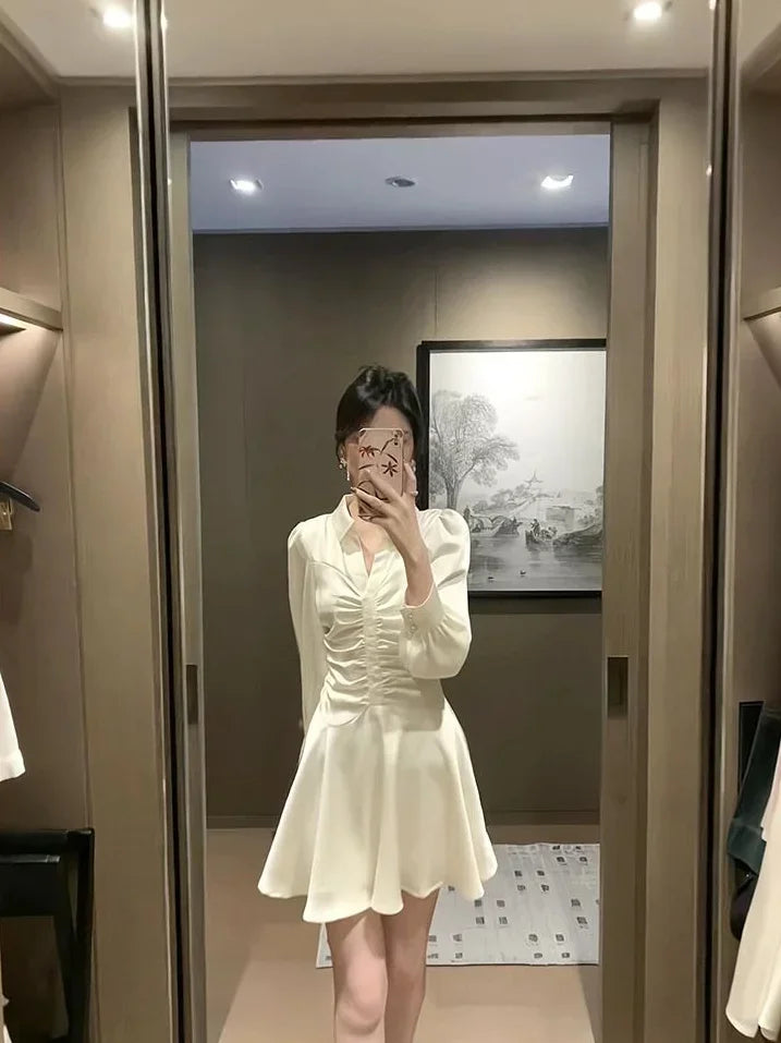 Midi Dresses for Women New In Woman Long Sleeve Dress High Quality Elegant Party Korean Style Sensual Sexy Trendy Features Hot G
