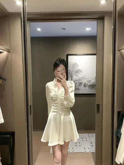 Midi Dresses for Women New In Woman Long Sleeve Dress High Quality Elegant Party Korean Style Sensual Sexy Trendy Features Hot G