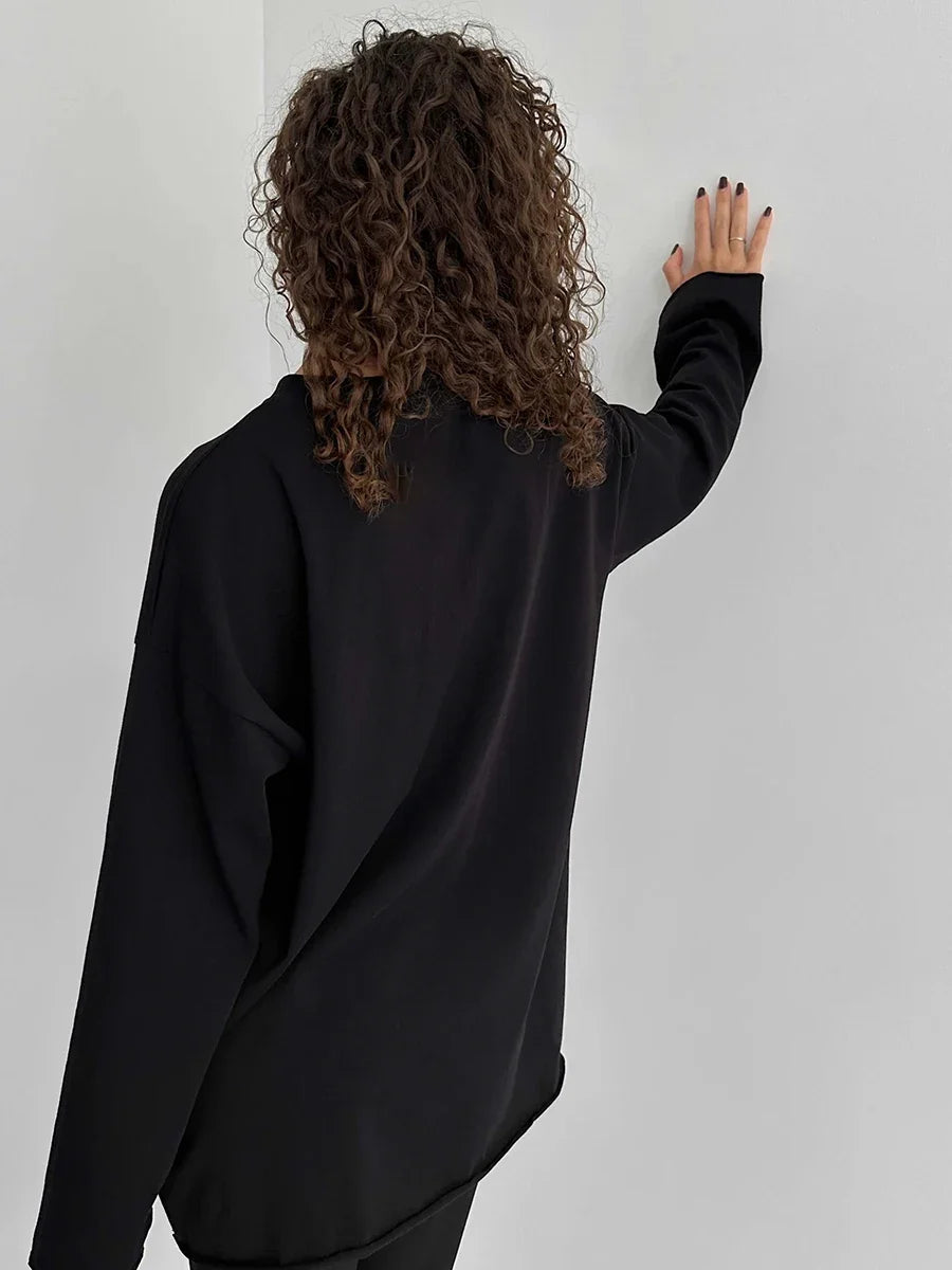 Wolfeel Women Summer 100% Cotton T-shirt Bottoming Spring Basic Fashionable Solid Lady Long Sleeve Loose Tops Shirts