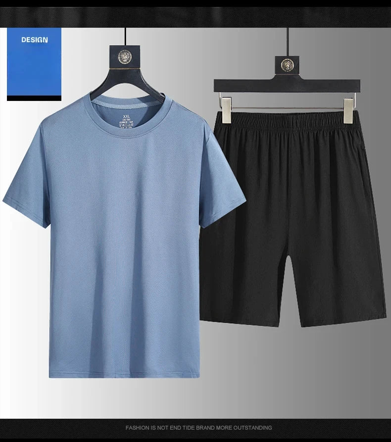 Men's Casual Sets Male Fashion Shorts and Shirts Shirts Shorts 2025 Summer New Styles Fashion Sportswear Men Full Size M-5XL New