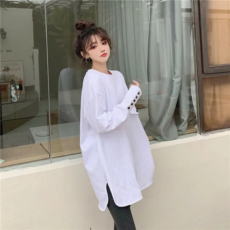 Cotton White Tshirts 2024 Clothes Plain Blue Female Tops Women's T Shirts Loose Funny Spring and Autumn Sale Elegant Youth Tees