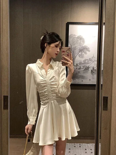 Midi Dresses for Women New In Woman Long Sleeve Dress High Quality Elegant Party Korean Style Sensual Sexy Trendy Features Hot G