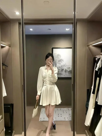 Midi Dresses for Women New In Woman Long Sleeve Dress High Quality Elegant Party Korean Style Sensual Sexy Trendy Features Hot G