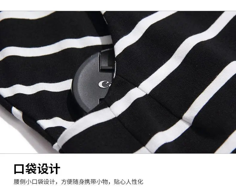 Women's V-Neck Casual All-match Midi Striped Tops Fashion Elegant Long Sleeve Pullovers T-shirt Female Clothing Spring Autumn