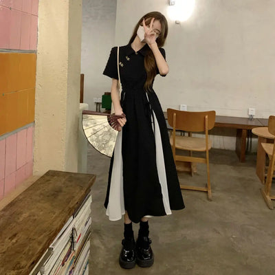 Midi Dresses Women Bandage Design Elegant Temperament Korean Style Lady A-line Trendy Casual Daily Summer Simple New Vestidos
