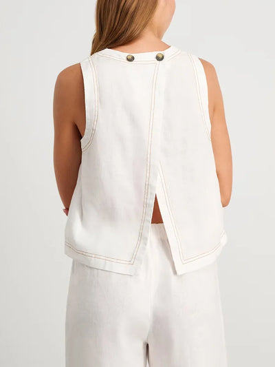 Wolfeel Cotton Linen Vest  Wide Leg Long Pants Set Women's Pants Sleeveless Top Casual Suit 2025 Spring Summer New Pant Sets