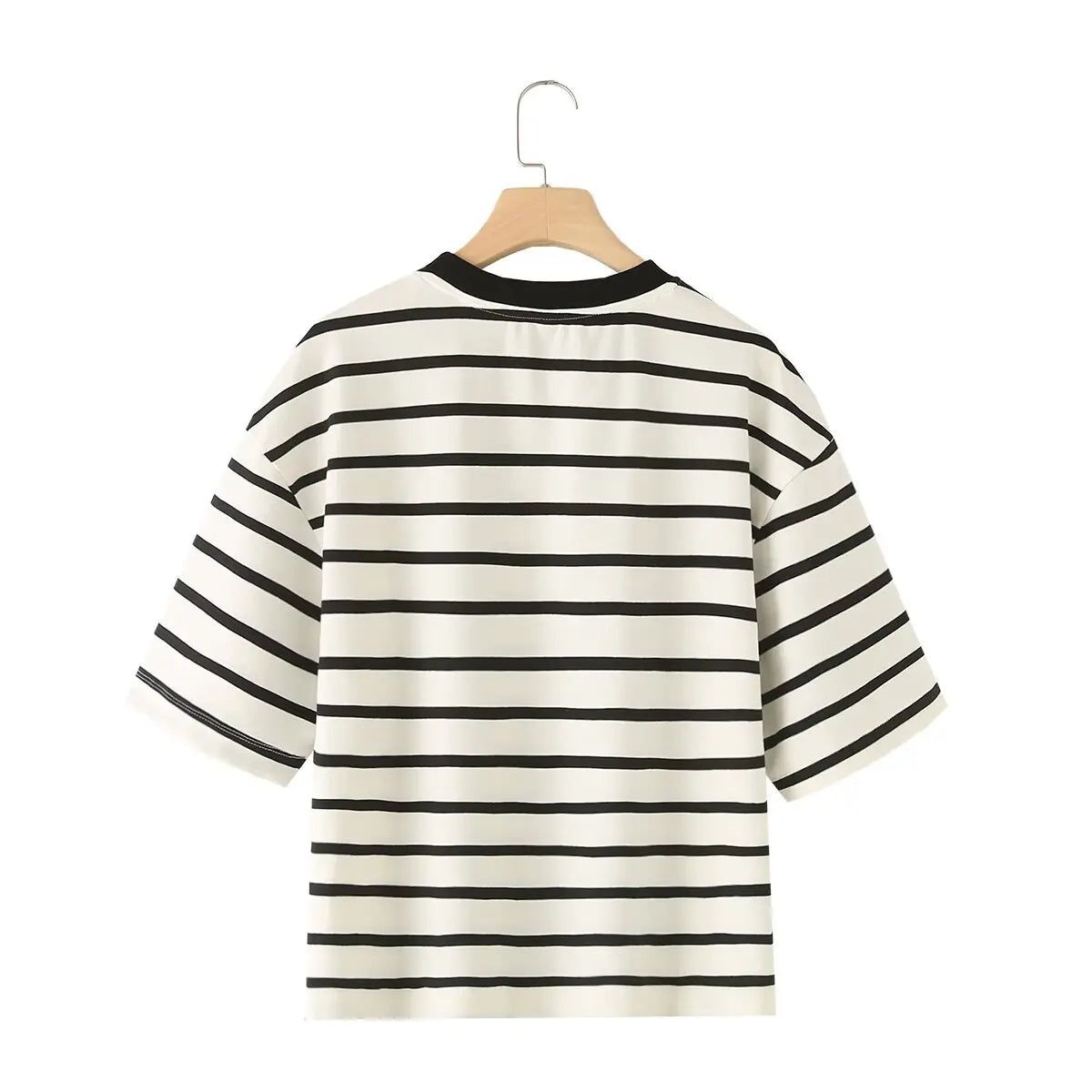 Striped Women's Fashion T-shirts O-neck Short Sleeve Tee Tshirts Blouse Top Cotton Tops for Summer 2024 Harajuku Tshirt
