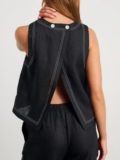 Wolfeel Cotton Linen Vest  Wide Leg Long Pants Set Women's Pants Sleeveless Top Casual Suit 2025 Spring Summer New Pant Sets