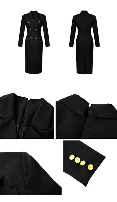 Fashion Ladies Business Formal Occasion Pencil Dresses Women Clothing Elegant Commute Black Slim Dress Mujer Robe Femme Vestidos