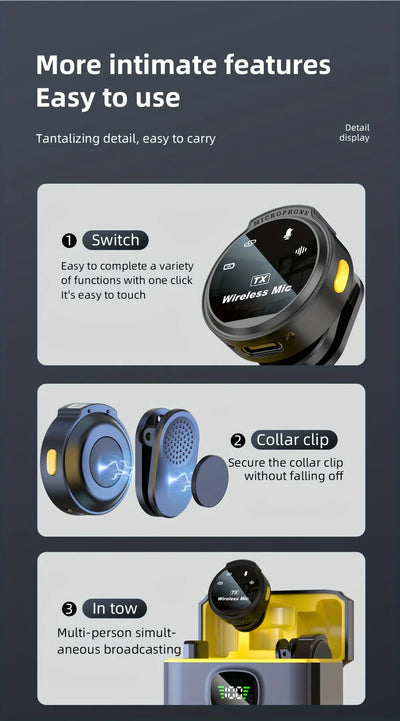 J6 Wireless Lavalier Mics Plug & Play Lapel Miccrophone for Seamless Video Recording, Vlogging, Live Streaming & Interviews
