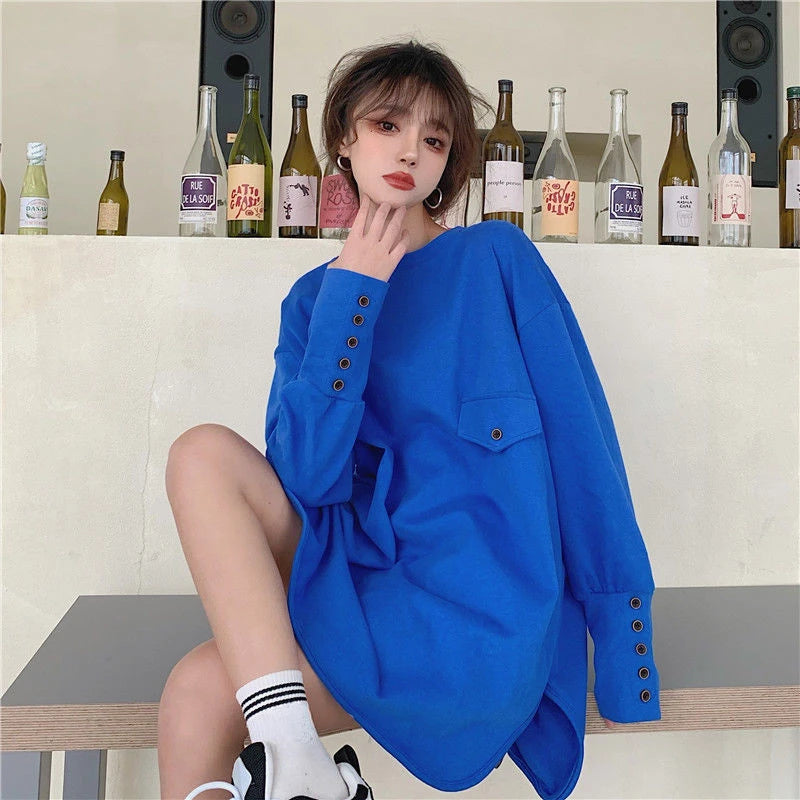 Cotton White Tshirts 2024 Clothes Plain Blue Female Tops Women's T Shirts Loose Funny Spring and Autumn Sale Elegant Youth Tees