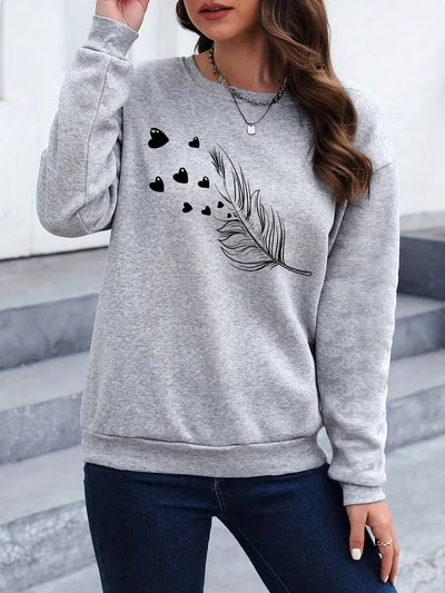Loose Sweatshirt Casual Long Sleeve Women Autumn and winter  Comfortable Pullover Crewneck Loose Female Clothes