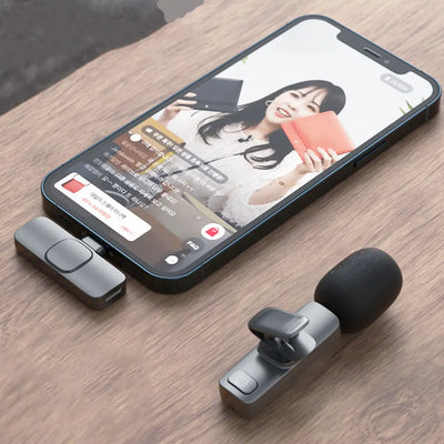 Wireless Lavalier Microphone Portable Audio Video Recording Mini Mic for iPhone Android Video Live Broadcast Gaming Microfonoe