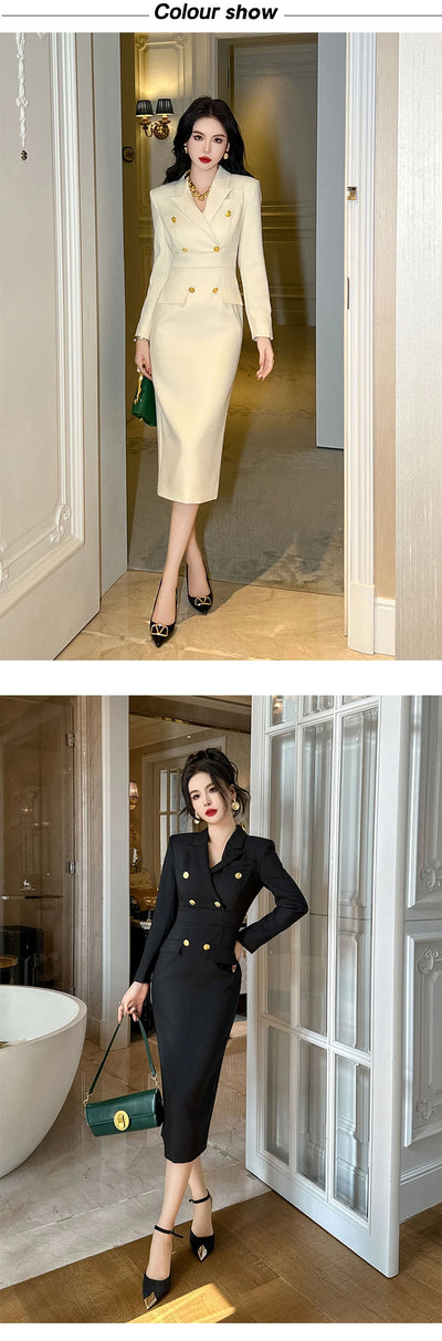 Fashion Ladies Business Formal Occasion Pencil Dresses Women Clothing Elegant Commute Black Slim Dress Mujer Robe Femme Vestidos