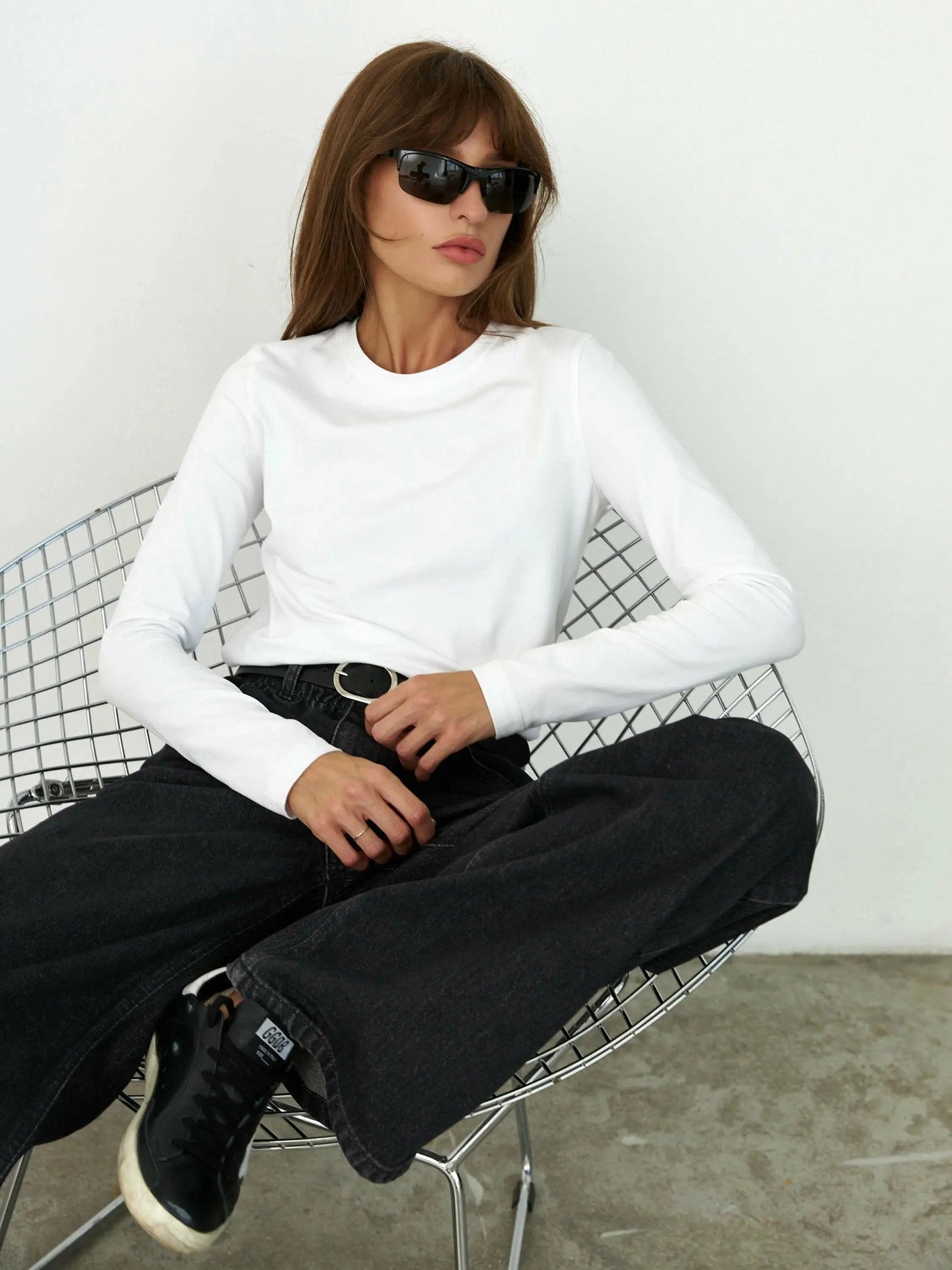 Wolfeel Women's Spring Autumn 100% Cotton T-shirt Bottoming Basic Solid Lady Long Sleeve Loose Tops Shirts Oversized T Shirt