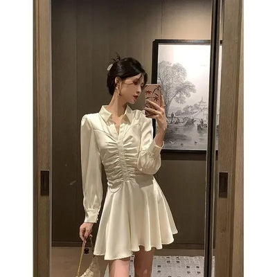 Midi Dresses for Women New In Woman Long Sleeve Dress High Quality Elegant Party Korean Style Sensual Sexy Trendy Features Hot G