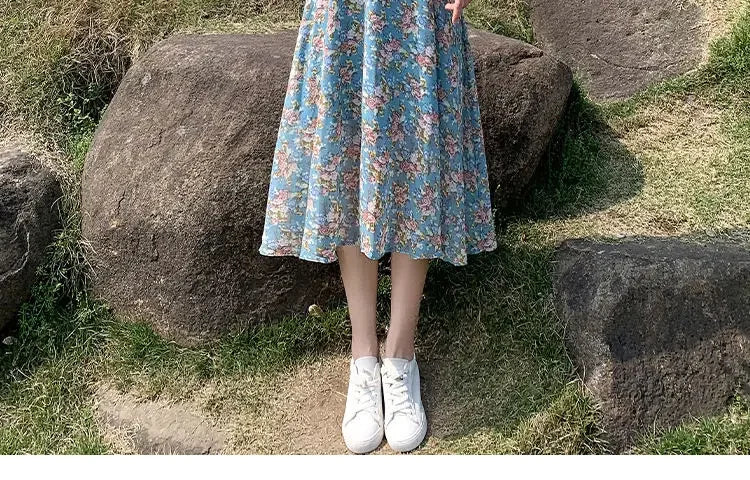 Midi Flower Women's Dress Floral Female Dresses 2024 Clothing New in Features Cotton Chic and Elegant Pretty Cheap Casual Loose