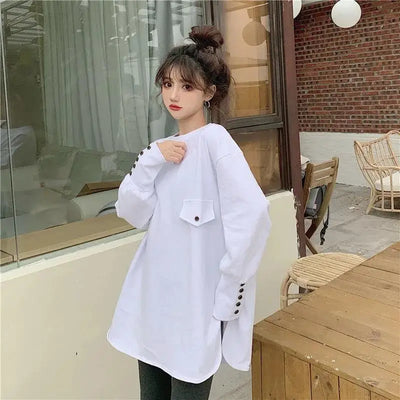 Cotton White Tshirts 2024 Clothes Plain Blue Female Tops Women's T Shirts Loose Funny Spring and Autumn Sale Elegant Youth Tees