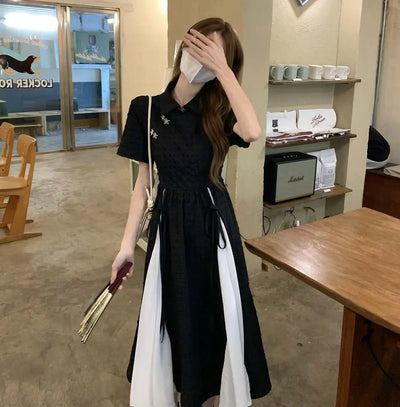Midi Dresses Women Bandage Design Elegant Temperament Korean Style Lady A-line Trendy Casual Daily Summer Simple New Vestidos