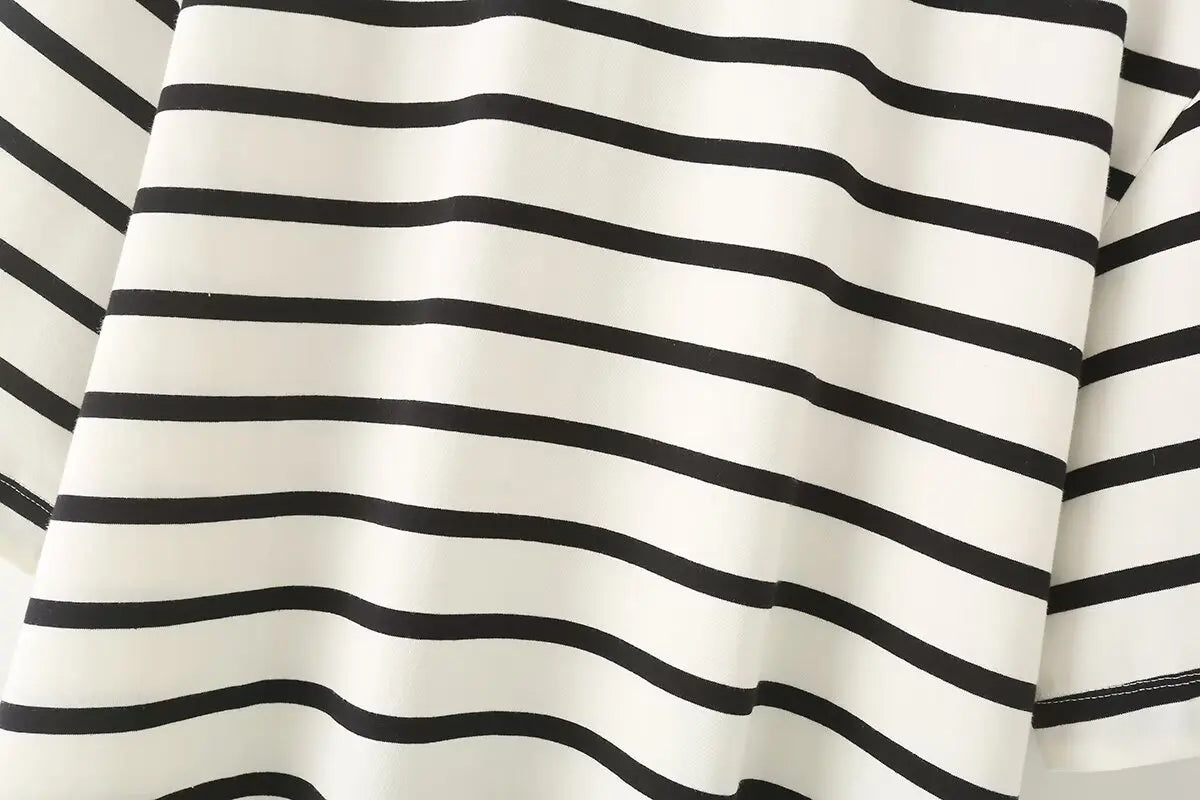 Striped Women's Fashion T-shirts O-neck Short Sleeve Tee Tshirts Blouse Top Cotton Tops for Summer 2024 Harajuku Tshirt