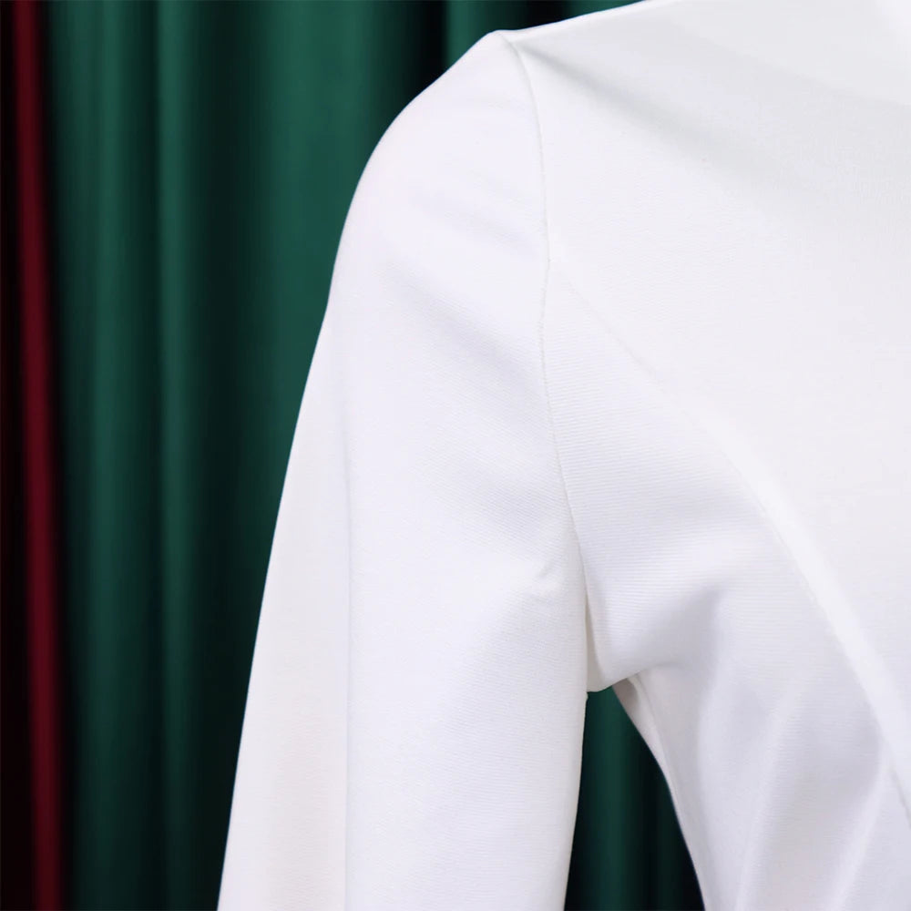 Elegant Office Dress for Women Professional Skew Collar Full Sleeve Sheath Package Hips Mid Calf Formal Business Work Wear Dress