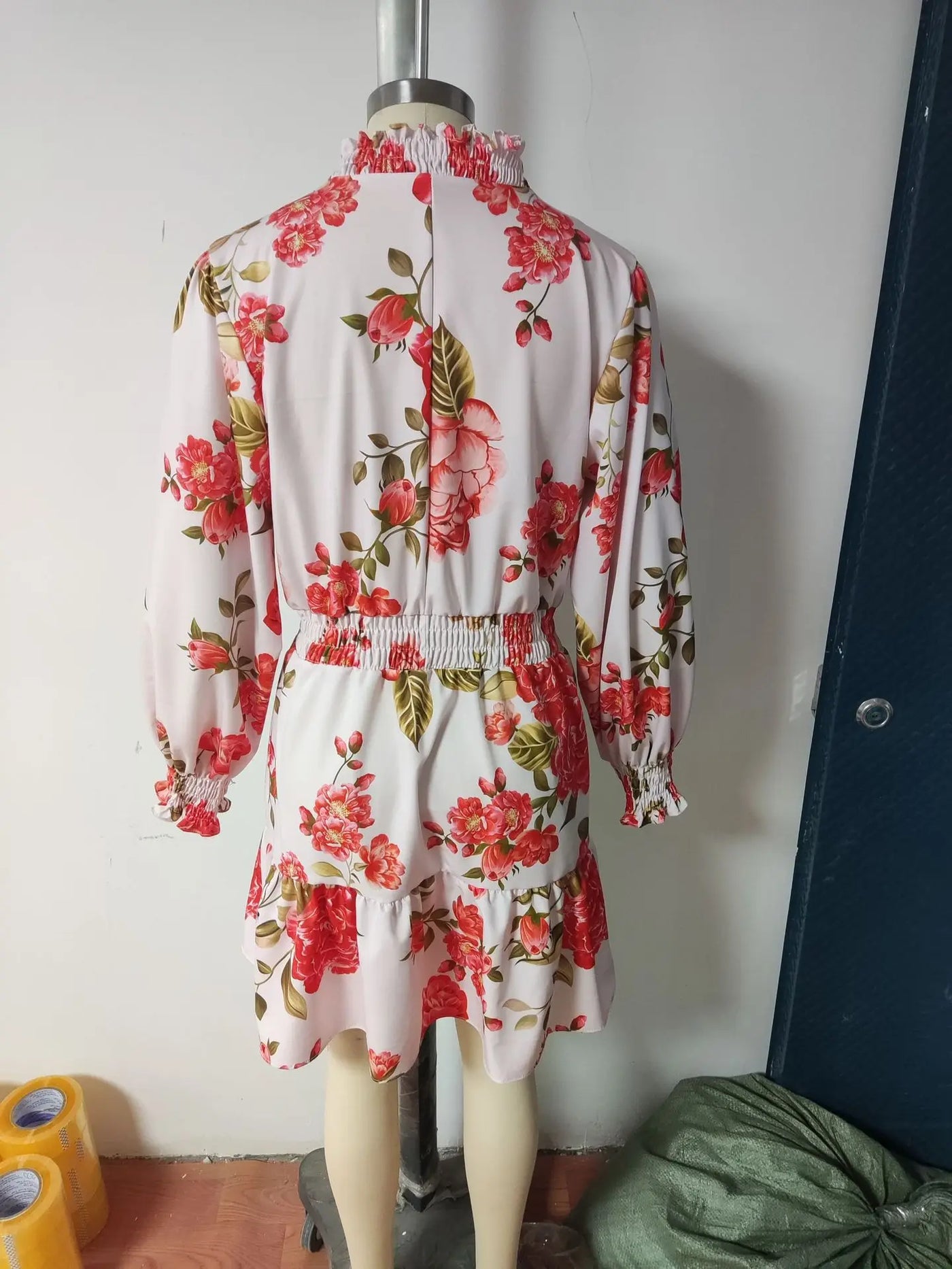 Midi Dress Women Long Sleeve Floral Print Party Elegant Evening High Waist Summer Dresses Mom Loose Maxi Work Vestidos S-3XL
