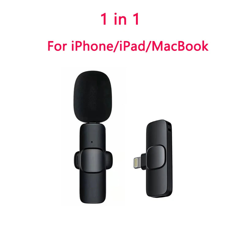 Wireless Lavalier Microphone Portable Audio Video Recording Mini Mic for iPhone Android Video Live Broadcast Gaming Microfonoe