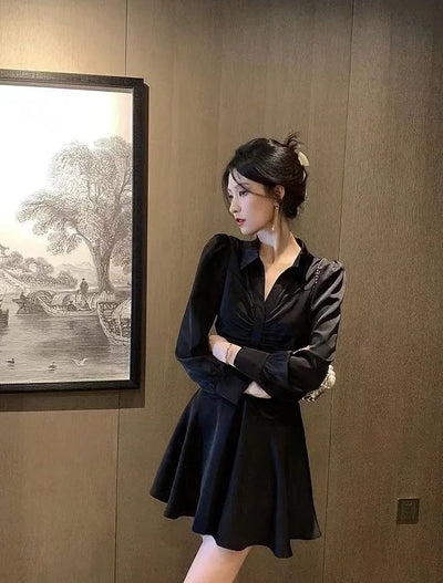 Midi Dresses for Women New In Woman Long Sleeve Dress High Quality Elegant Party Korean Style Sensual Sexy Trendy Features Hot G
