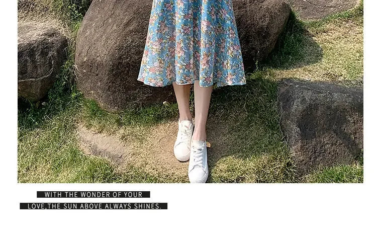 Midi Flower Women's Dress Floral Female Dresses 2024 Clothing New in Features Cotton Chic and Elegant Pretty Cheap Casual Loose