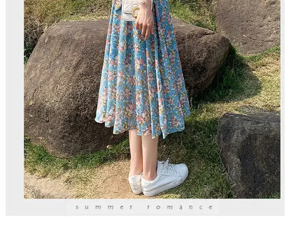 Midi Flower Women's Dress Floral Female Dresses 2024 Clothing New in Features Cotton Chic and Elegant Pretty Cheap Casual Loose