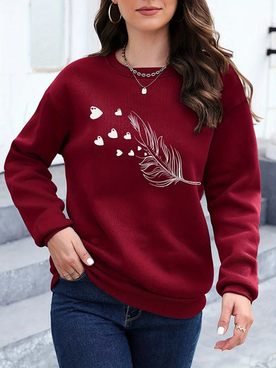 Loose Sweatshirt Casual Long Sleeve Women Autumn and winter  Comfortable Pullover Crewneck Loose Female Clothes