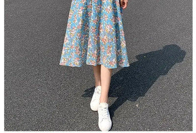Midi Flower Women's Dress Floral Female Dresses 2024 Clothing New in Features Cotton Chic and Elegant Pretty Cheap Casual Loose