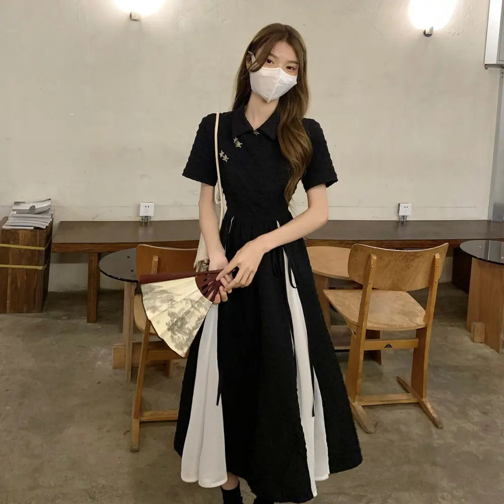 Midi Dresses Women Bandage Design Elegant Temperament Korean Style Lady A-line Trendy Casual Daily Summer Simple New Vestidos